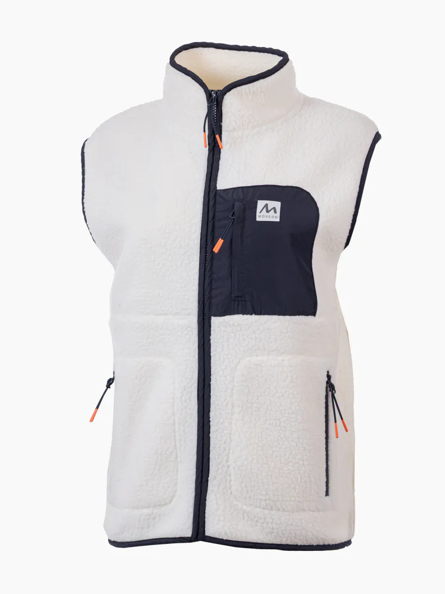 Move On Uvdal Fleece Vest - Offwhite/Marine Dame