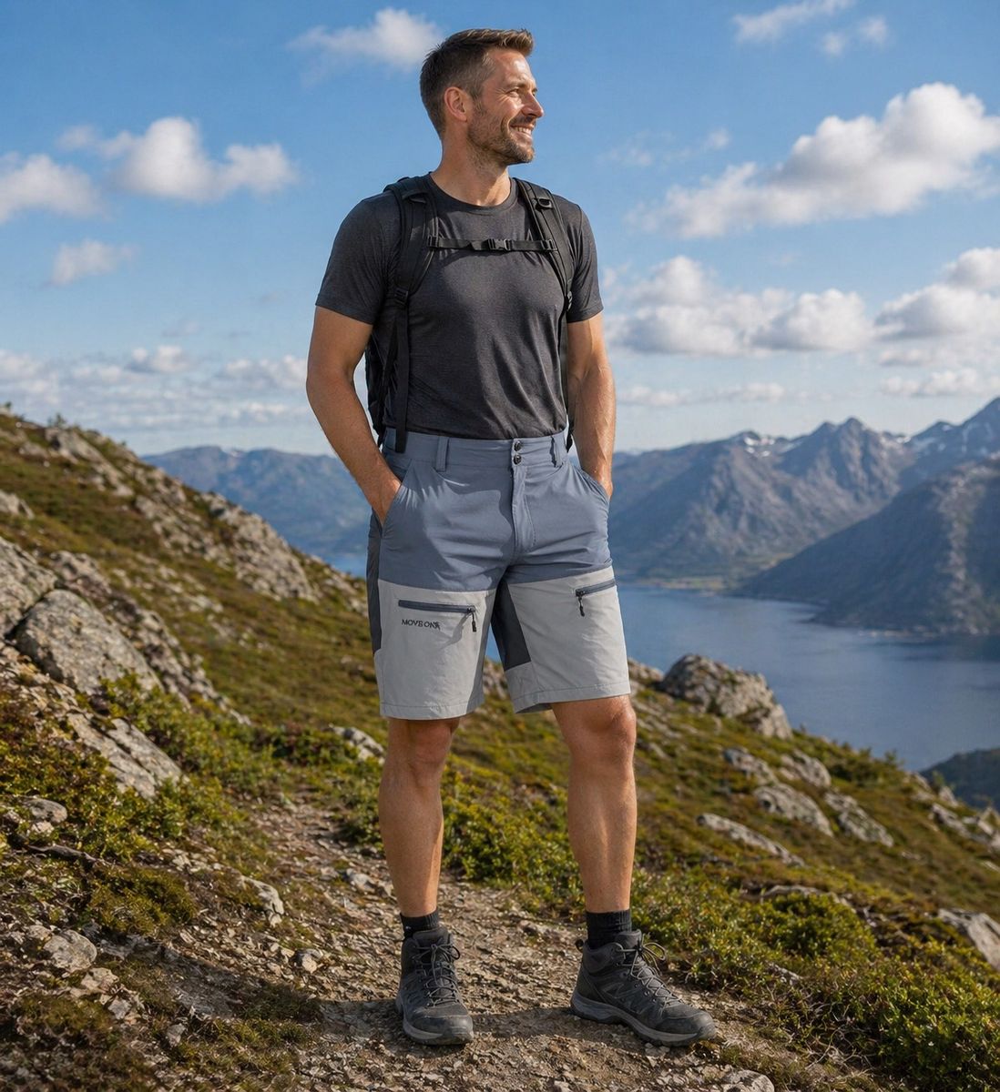 Move on Skei shorts Storm/Monument herre