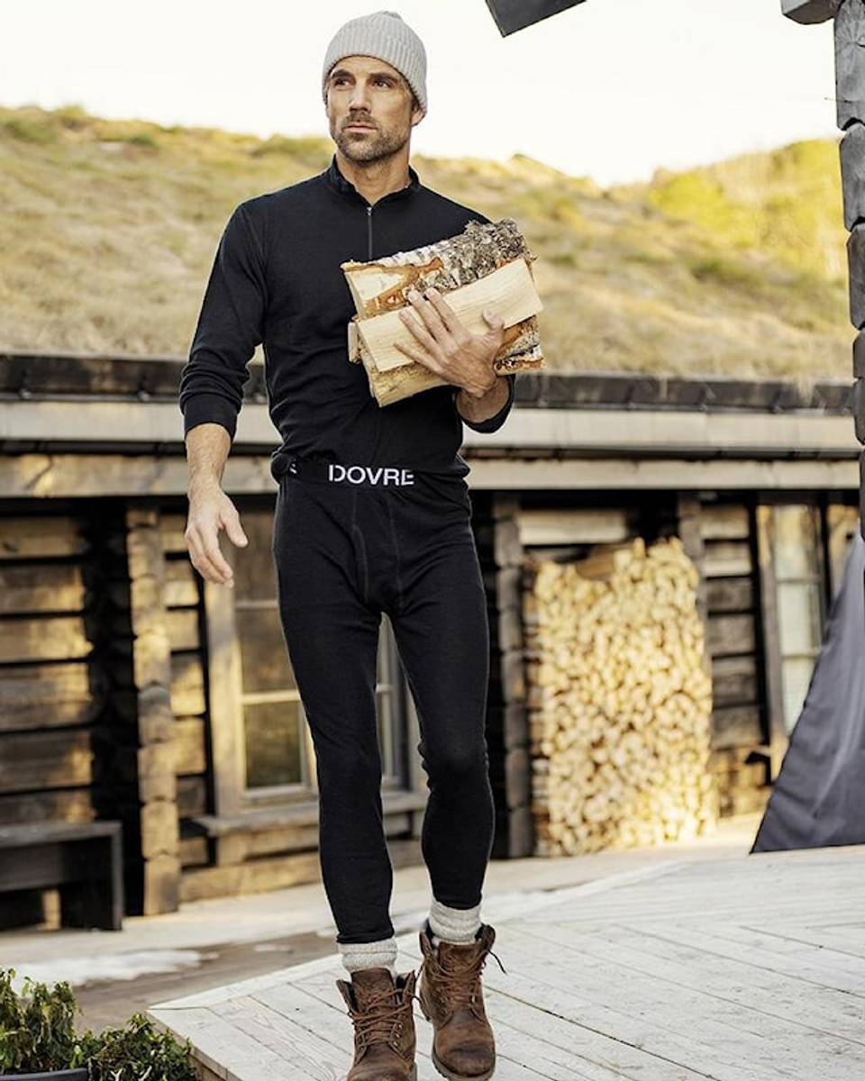 Dovre Merinoull Long Johns Sort Herre